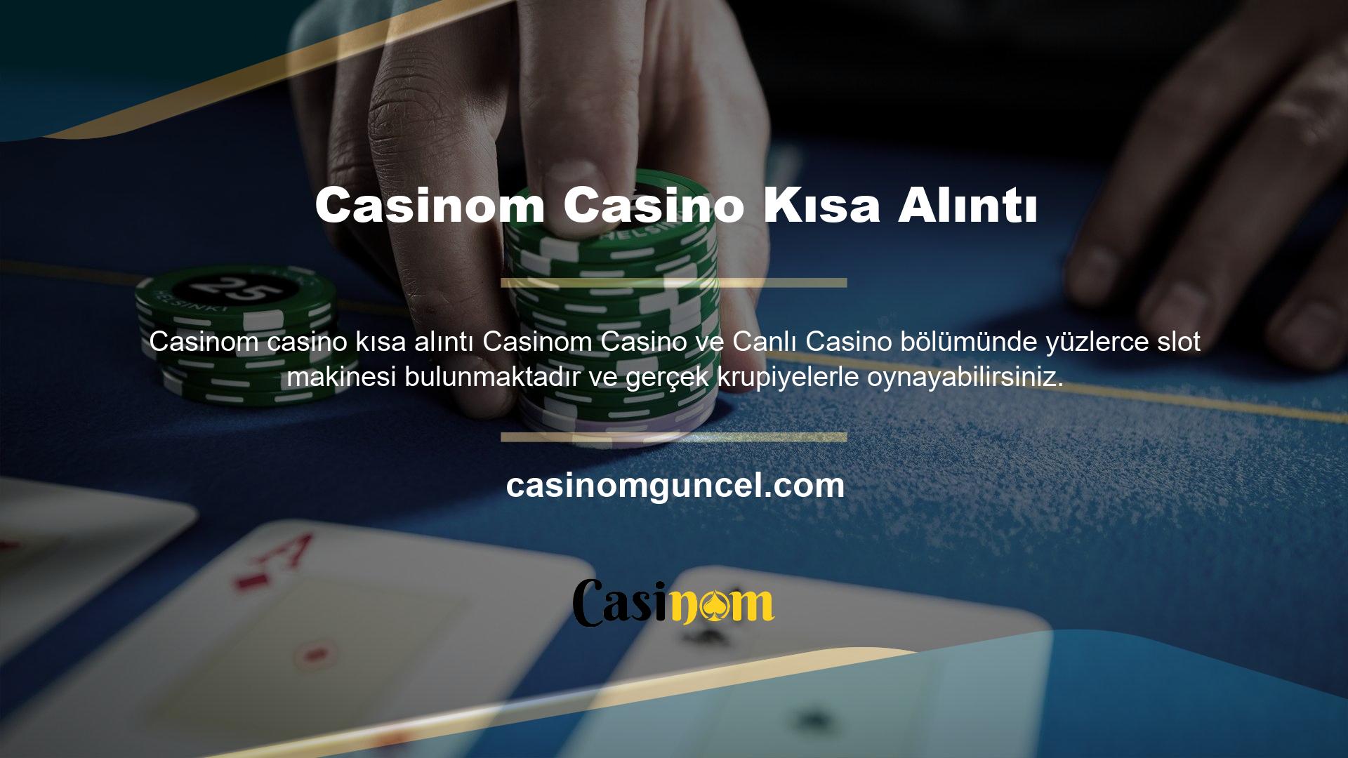 Casinom Casino, kolay fiyat teklifi oluşturma ve kimlik bilgileri sağlayan bir web sitesidir