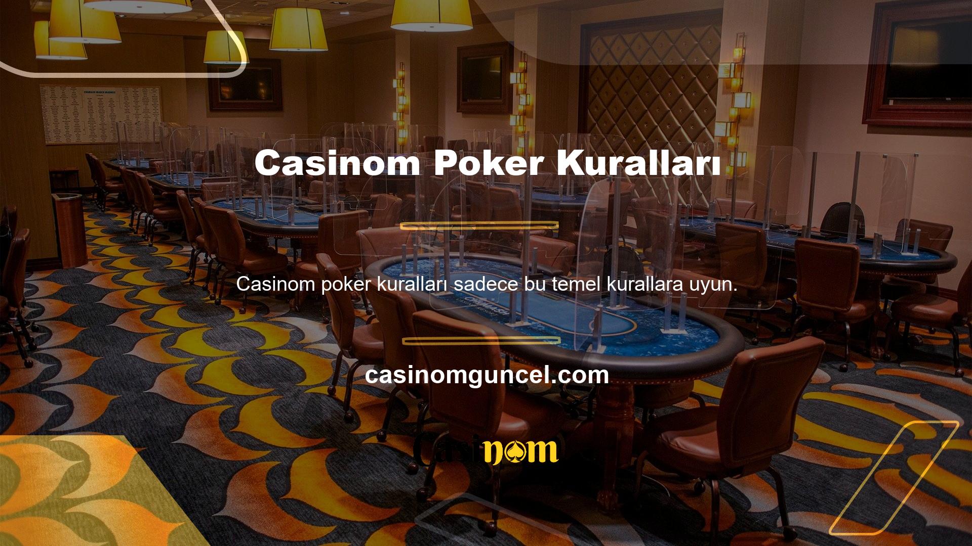 İşte poker kuralları